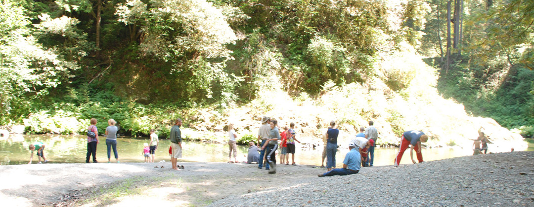 Playing by the river